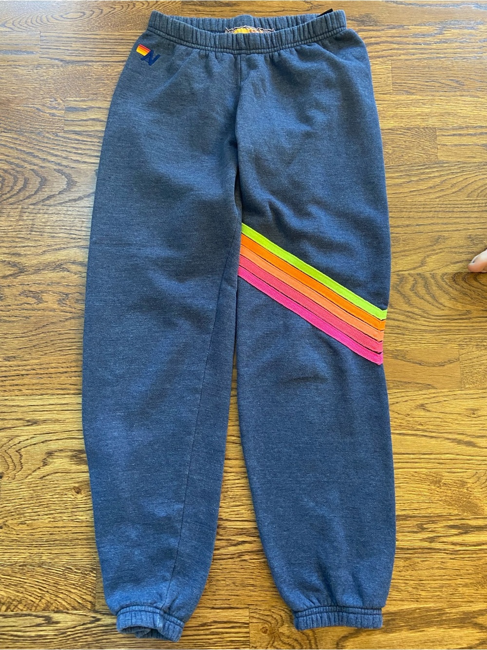 Aviator Nation Chevron 5 Navy Track Pants Small Loungewear Comfy Streetwear
